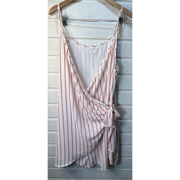 Sage The Label Size Large Wrap dress mini striped adjustable lined button close - Picture 2 of 11